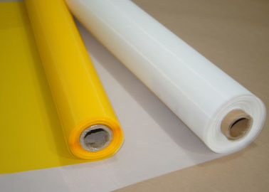 Китай Сетка белых/желтого цвета полиэстера скрепляя болтами ткани 120 для стеклянного печатания, 158 микронов поставщик