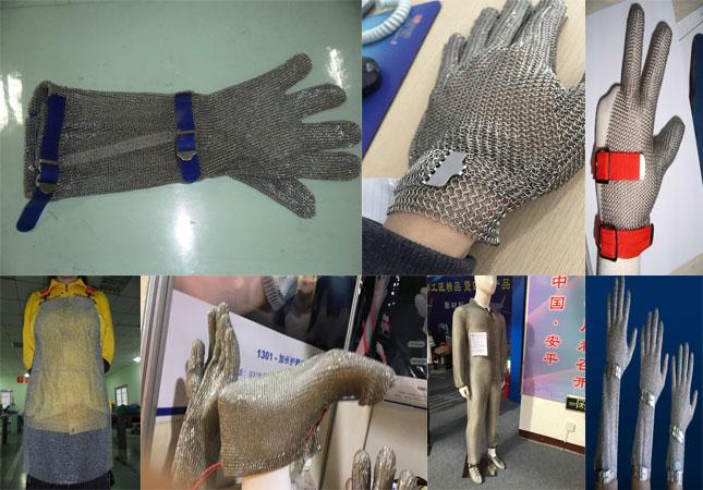 Перчатки нержавеющей стали ячеистой сети безопасности для индустрии защиты, типа 5/3 пальца